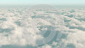 4k timelapse,aerial of white cloud mass flying in sky from high altitude.
