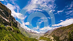 4k Timelapse of Manang Valley, Nepal, Himalayas.