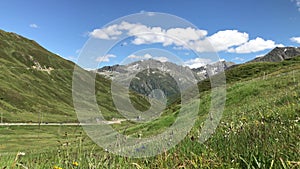 4K Timelapse At The Oberalp Pass In The Swiss Mountains