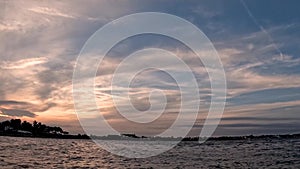 4k timelapse of sunset at the Boynton Inlet at Boynton Beach in Florida