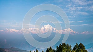 4k Timelapse view of Dhaulagiri mountains range from Poon hill, Nepal.