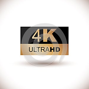 4K ultra HD resolution icon for web and mobile. 4K Ultra HD symbol, High definition 4K resolution mark, UHD - 2160p