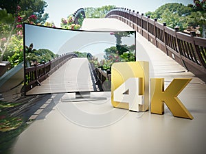 4K Ultra HD television. 3D illustration