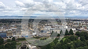 4K UltraHD Aerial view of Edinburgh in Scotland