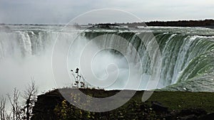 4K UltraHD Horseshoe Falls at Niagara Falls at the brink