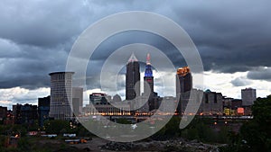 4K UltraHD Timelapse as night Falls in Cleveland, Ohio