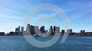 4K UltraHD View of Boston skyline and harbor