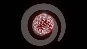 4k video of Abstract red sphere with moving points.