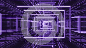 4k video of black background with purple technological tunnel.