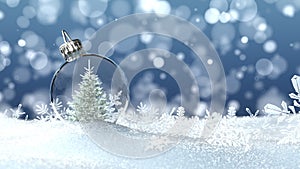4k Video Christmas Tree Bauble Snow. Prores 4444