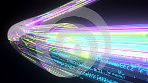 4k Video Fiber Optics Data Stream. Prores 444