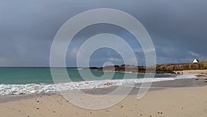 4k video footage of waves breaking on Clachtoll Beach, Sutherland, Scotland