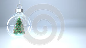 4k Video, Hanging Snow Ball Christmas Tree, Prores 4444