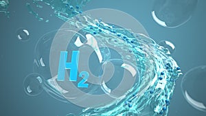 4k Video Hydrogen Molecules Liquid. ProRes 4444