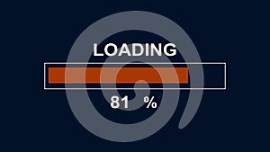 4K video of Loading, Transfer, Progress Bar. Download 0-100% animation futuristic science concept
