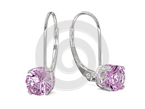 4mm drop pink topaz Sapphire earring