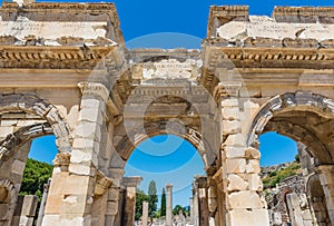 4th century BC Gate of the Agora in the Ancient Greek City Of Ephesus, Turkey.