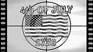 4th of July 1776 in black and white colour