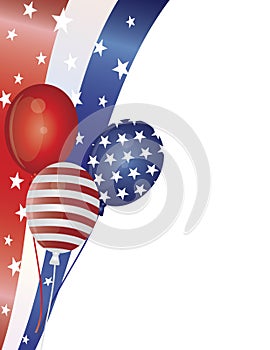 4th of July Balloons with Border Illustration