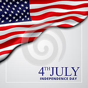 4th of July Banner Vector illustration, USA flag waving background