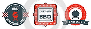 4th of July BBQ badges