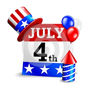 4th of July Calendar Icon