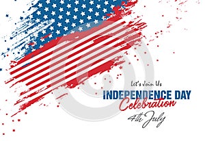 4th July Celebration with Abstract Style USA Flag Background