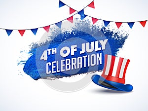 4th of July Celebration concept with hat in American Flag color