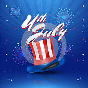 4th of July celebration concept with Hat in American Flag Colors