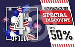 4TH of July Celebration Discount Promotion Background