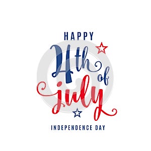 4th of July celebration holiday banner. USA Independence Day poster for greeting, sale concept design