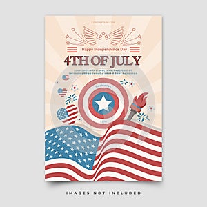 4th of july celebration poster template