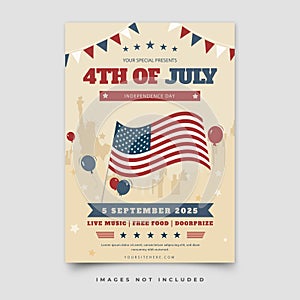 4th of july celebration poster template