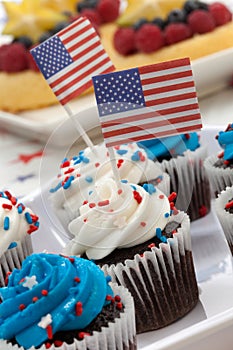 4th of July Chocolate Cupcakes