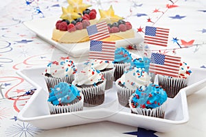 4th of July Chocolate Cupcakes