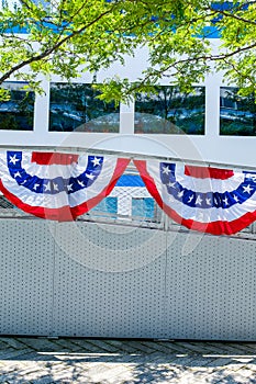 4th of July decoration on a railing