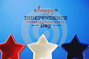 4th of July decorations on blue background