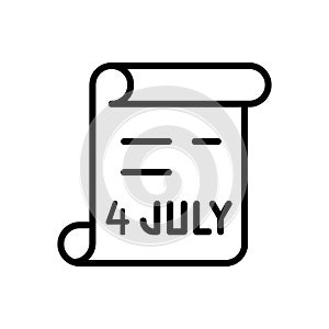 4th July document icon. Simple line, outline vector elements of America icons for ui and ux, website or mobile