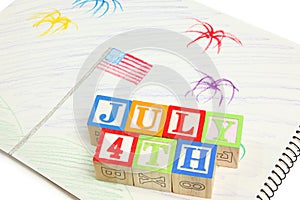 4th of July Drawing and Blocks