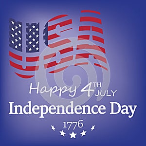4th of July, Happy Independence Day Banner Vector illustration, USA flag waving design for banner, t shirt graphics, fashion print