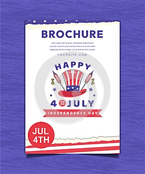 4th of July Happy Independence Day Brochure Design Template