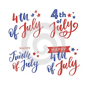 4th of July. Happy Independence day calligraphy