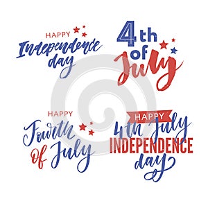 4th of July. Happy Independence day calligraphy