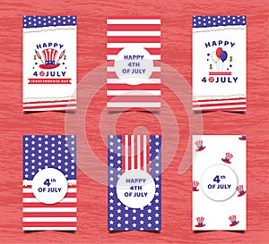 4th of July Happy Independence Day Instagram Stories Collection Design Template
