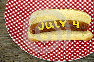 4th of July holiday hot dog