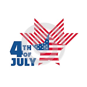 4th of july independence day, american flag star country celebration flat style icon