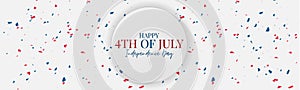 4th of July Independence Day banner or header. United States of America national holiday concept. Simple background design.