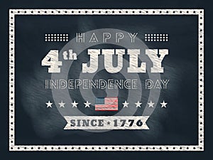 4th of July Independence day chalkboard background