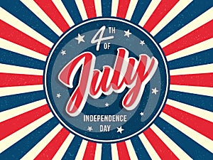 4th of July Independence day lettering typography vector background. Illustration for USA national holiday