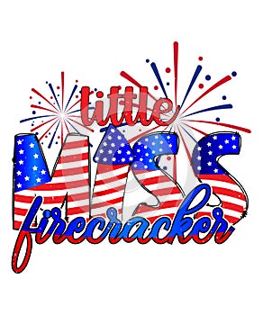 4th of July, Independence Day Little Miss Firecracker